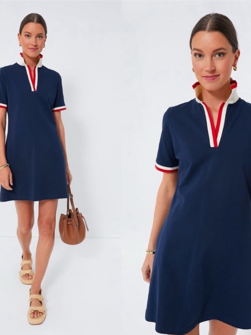Tuckernuck Midnight Navy Hutton Preppy Polo Mini Dress Size M